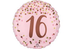 Foil Balloon – "16" – Pretty Pink – Pink – 45 cm
